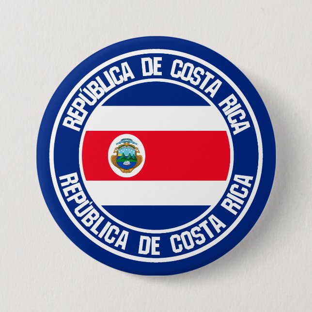 Costa Rica Round Emblem 7.5 Cm Round Badge (Front)
