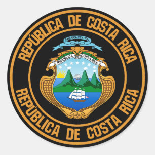 Costa Rica Round Emblem Classic Round Sticker
