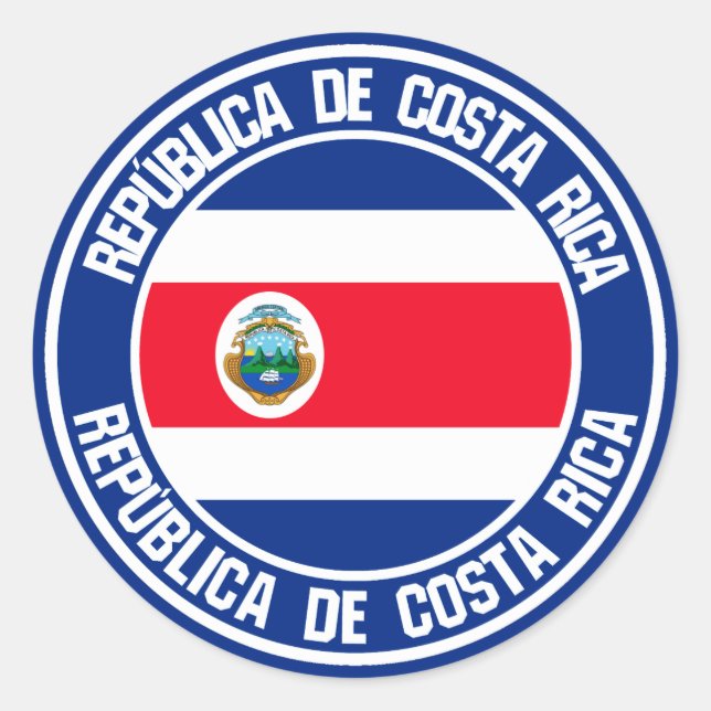 Costa Rica Round Emblem Classic Round Sticker (Front)