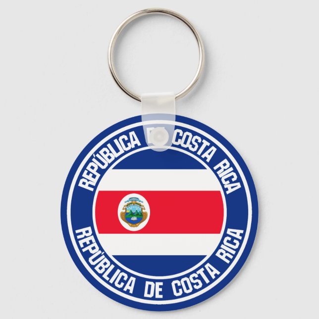 Costa Rica Round Emblem Key Ring (Front)