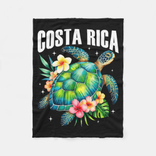 Costa Rica Sea Turtle Trocal Beach Family Summer Fleece Blanket
