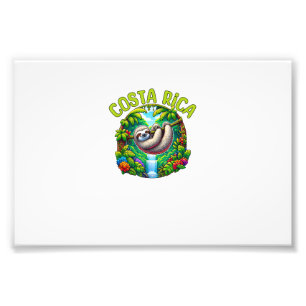 Costa Rica Sloth - Tropical Rainforest Waterfall T Photo Print