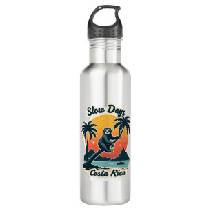 Costa Rica Sloth Vintage Sunset Travel Vector Shir 710 Ml Water Bottle