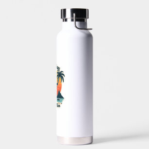 Costa Rica Sloth Vintage Sunset Travel Vector Shir Water Bottle