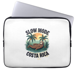 Costa Rica Sloth Vintage Vacation Shirt Laptop Sleeve