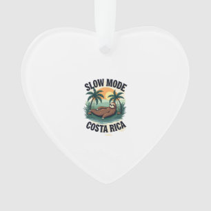 Costa Rica Sloth Vintage Vacation Shirt Ornament