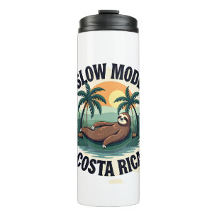 Costa Rica Sloth Vintage Vacation Shirt Thermal Tumbler