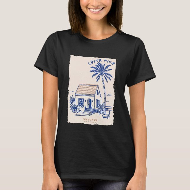 Costa Rica Souvenir Pura Vida Vintage Beach Art T-Shirt (Front)