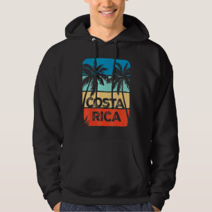 Costa Rica Souvenir Travel Vacation Trip Retro Sun Hoodie