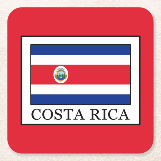 Costa Rica Square Paper Coaster (Front)