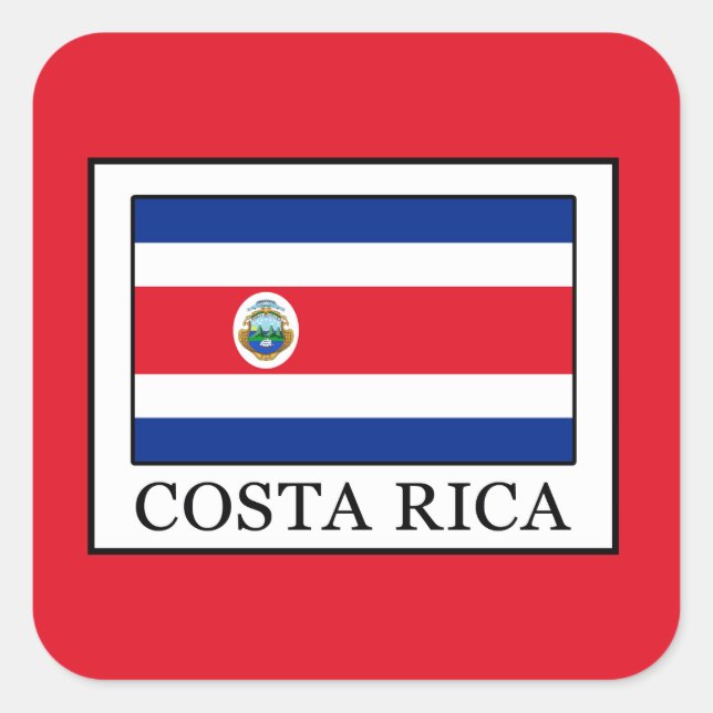 Costa Rica Square Sticker (Front)