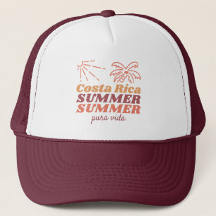 Costa Rica Summer Retro Vacation Souvenir Trucker Hat