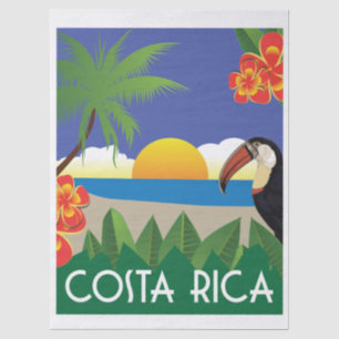 Costa Rica Sunset Illustration Tissue Paper