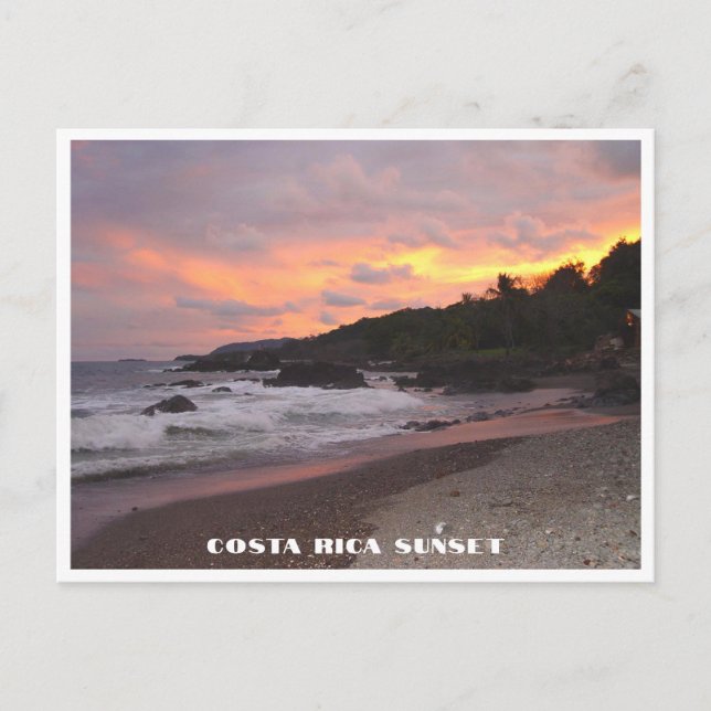 Costa Rica Sunset on the Beach Postcard (Front)