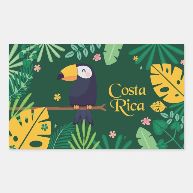Costa Rica Toucan Rectangular Sticker (Front)