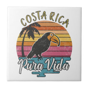Costa Rica Toucans, Pura Vida  Ceramic Tile