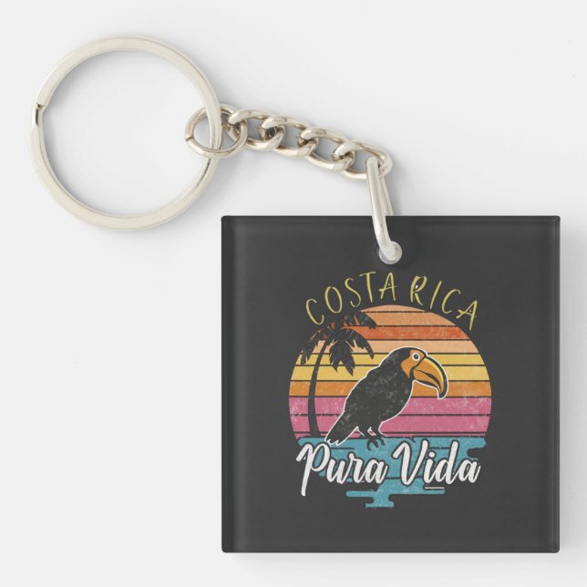 Costa Rica Toucans, Pura Vida Key Ring (Front)