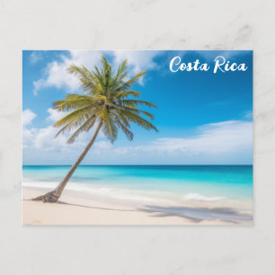 Costa Rica Tropical Beach Palm Tree Travel Postcard