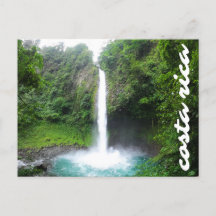 Costa Rica Tropical Blue Waterfall Postcard
