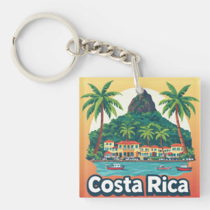 Costa Rica Tropical Coastal Town Key Ring