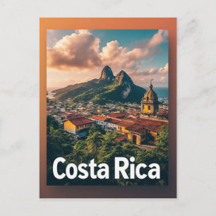 Costa Rica Tropical Coastal Town Postcard