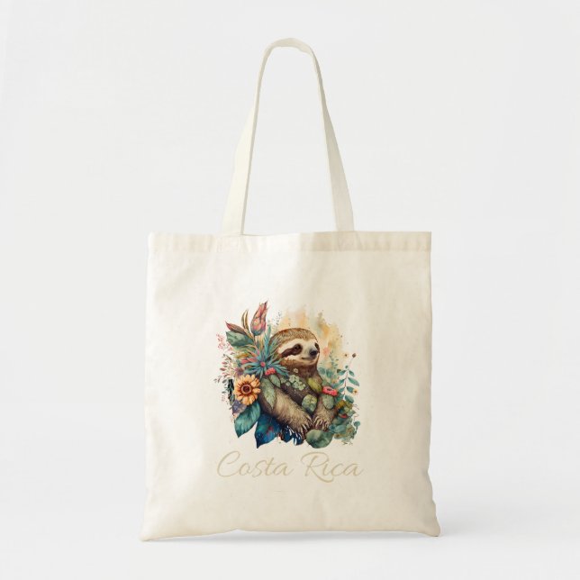Costa Rica Tropical Sloth  Tote Bag (Front)