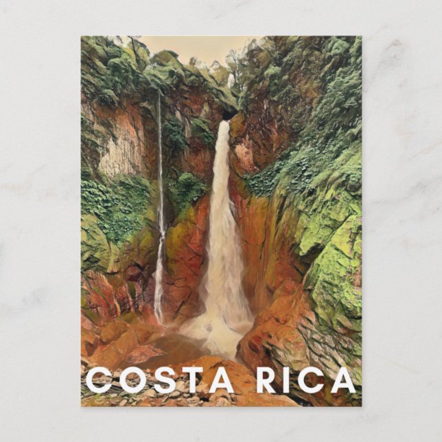 Costa Rica Tropical Waterfall Postcard (Front)