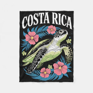 Costa Rica Turtle Sea Vacation Tropical Pura Vida  Fleece Blanket