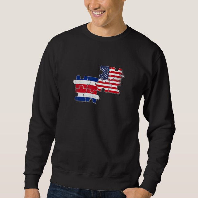 Costa Rica USA Costa Rican American Flag Sweatshirt (Front)