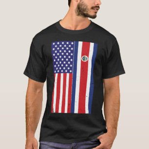 Costa Rica USA Flag American Vida Costa Rican Lati T-Shirt
