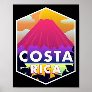 Costa Rica Vacation Souvenir Surfing Travel Gift Poster