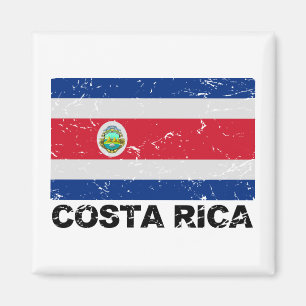 Costa Rica Vintage Flag Magnet