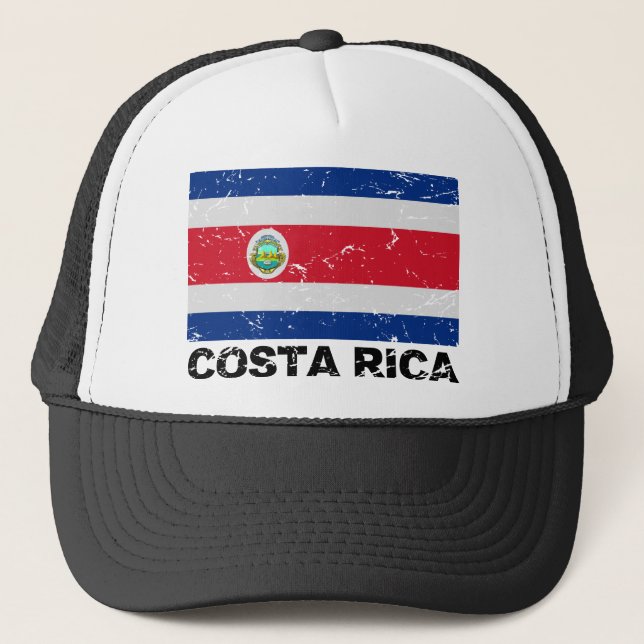 Costa Rica Vintage Flag Trucker Hat (Front)