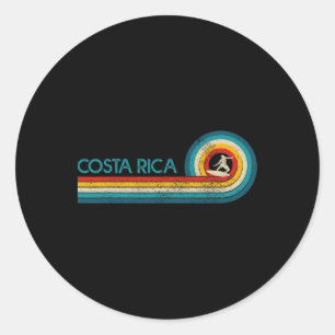 Costa Rica Vintage Surfer Souvenir Surf Classic Round Sticker