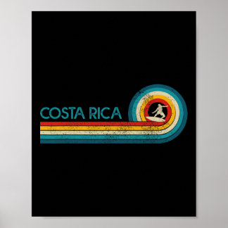 Costa Rica Vintage Surfer Souvenir Surf Poster