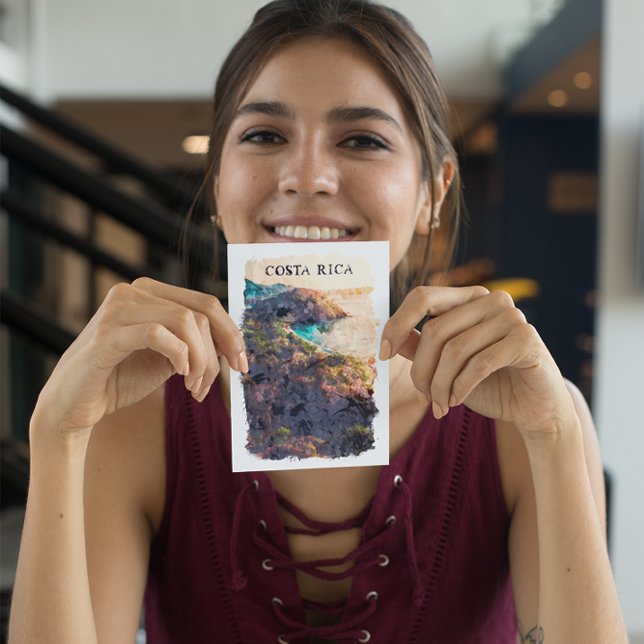 Costa Rica Vintage Travel Landscape Postcard (costa rica scenery postcard)