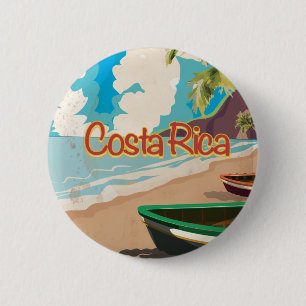 Costa Rica Vintage Travel Poster 6 Cm Round Badge