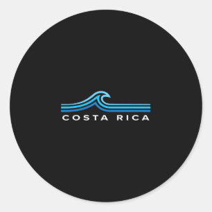 Costa Rica Waves Vintage Mens Womens Girls Boys So Classic Round Sticker