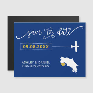 Costa Rica Wedding Save the Date Card, Map Magnetic Invitation