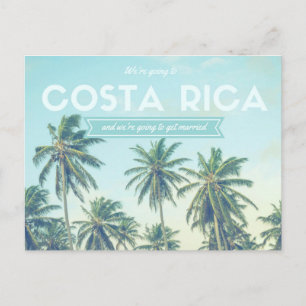 Costa Rica Wedding Tropical Beach Save the Dates Announcement Postcard