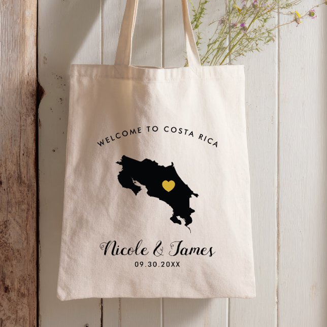 Costa Rica Wedding Welcome Bag, Black & Gold Tote Bag (Creator Uploaded)
