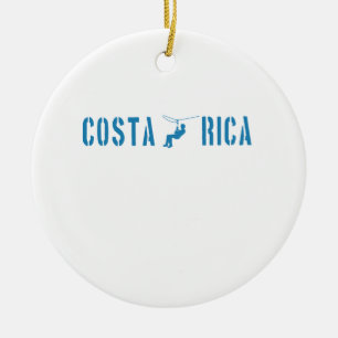 Costa Rica Zip Lining Ceramic Ornament