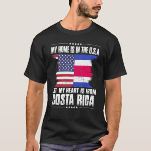 Costa Rican American Patriot Grown Proud Home Hear T-Shirt