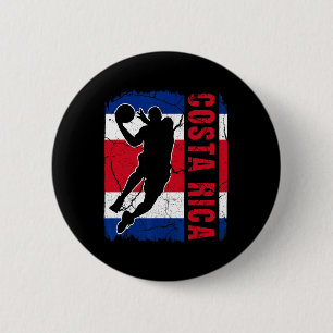 Costa Rican Bysketbyll Player Costa Rica Flag Bysk 6 Cm Round Badge