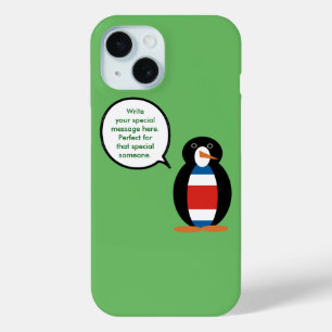 Costa Rican Civil Ensign Flag Talking Mr Penguin iPhone 15 Case