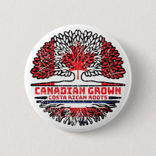 Costa Rican Costa Rica Canadian Canada Tree Roots 6 Cm Round Badge