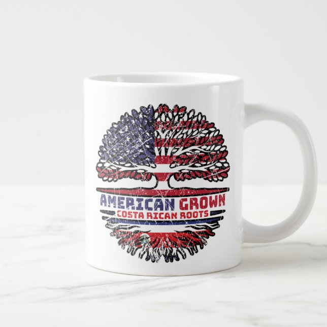 Costa Rican Costa Rica US American USA United Large Coffee Mug (Right)