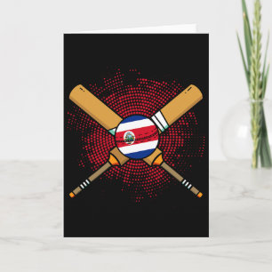 Costa Rican Cricket Racket And Ll Flag Of Costa Ri Card