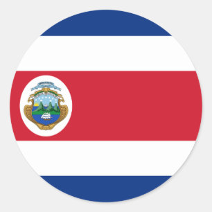 Costa Rican Flag, Flag of Costa Rica Classic Round Sticker