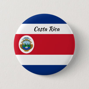 Costa Rican Flag Round Button